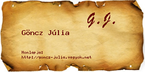Göncz Júlia névjegykártya